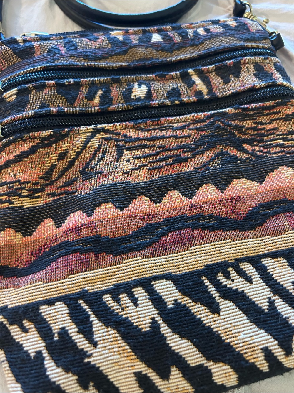 🐆 Fun Boho Animal Print Crossbody Bag in Multi Brown/Black 🦓 - Picture 3 of 10